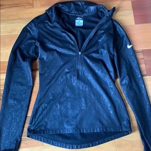 black nike pro athletic half zip